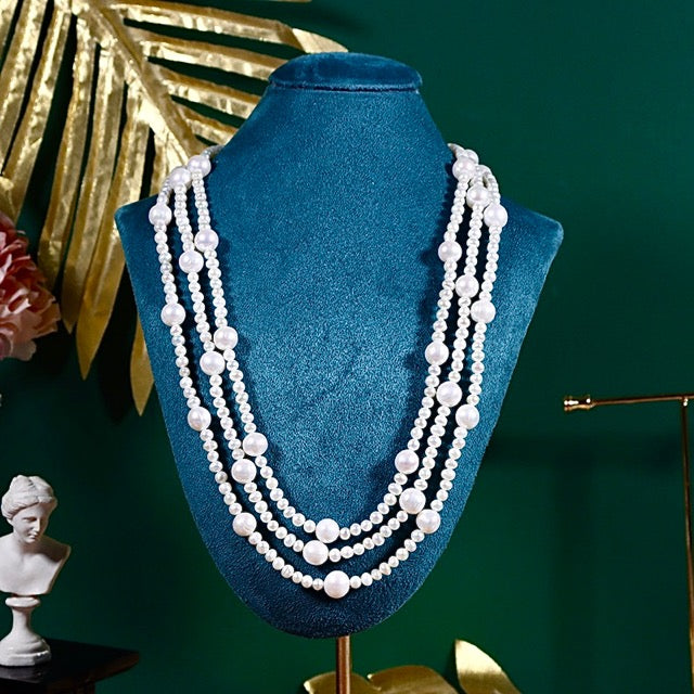 Collar Peyton barroco de agua dulce genuino