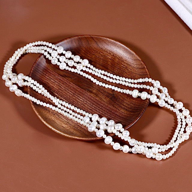 Collar de perlas barrocas de agua dulce auténticas