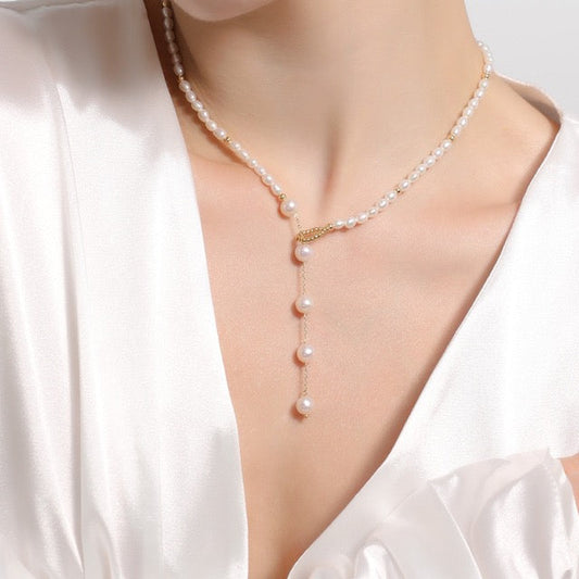 Collier Eden en véritables perles d'eau douce baroques