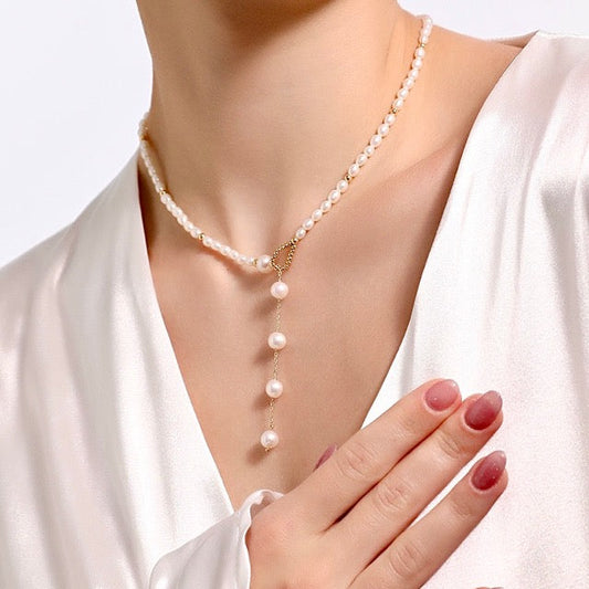 Collier Eden en véritables perles d'eau douce baroques