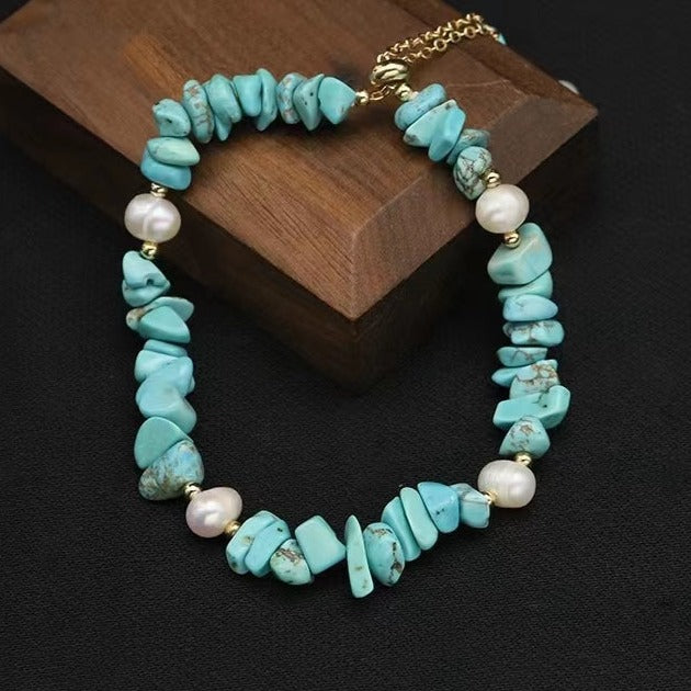 Pulsera de perlas de agua dulce y gemas auténticas (edición limitada)