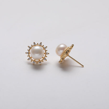 Genuine Freshwater Pearl Solid S925 Silver Phoebus Earrings