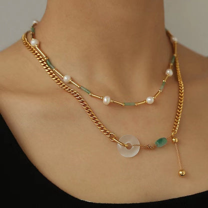 Collar de perlas de agua dulce naturales auténticas con forma de serpentina