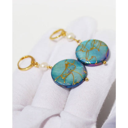 Genuine Freshwater Blue Shell and Pearls Blue Fantasy Set