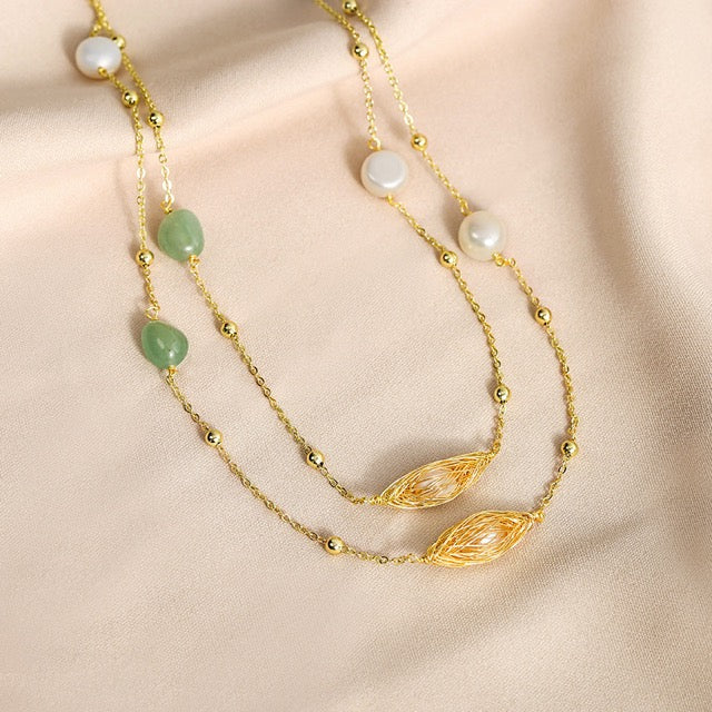 Collar Oxford de perlas de agua dulce genuinas