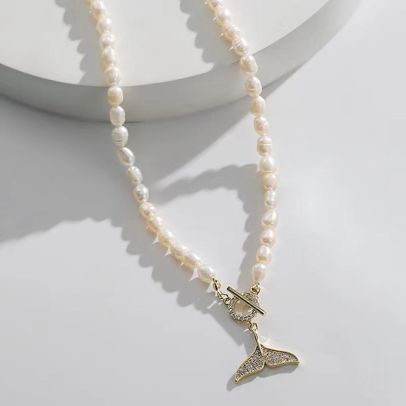 Collar de sirena con perlas de agua dulce auténticas