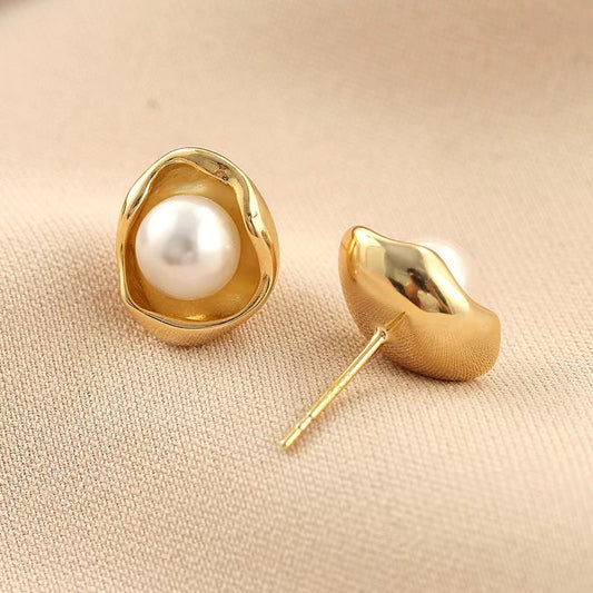 Boucles d'oreilles Freda en véritable perle d'Akoya