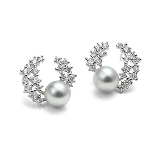 Boucles d'oreilles Enid en véritable perle d'Akoya