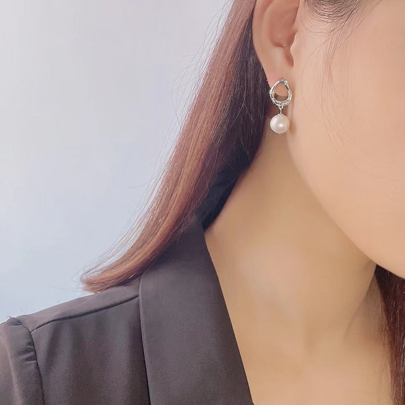Boucles d'oreilles en argent massif S925 avec perles d'eau douce véritables et gouttes d'eau