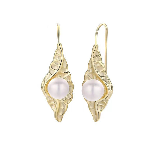 Boucles d'oreilles Pupa en argent massif S925 et véritable perle baroque