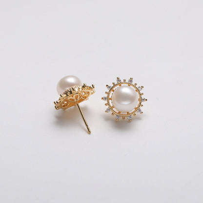 Genuine Freshwater Pearl Solid S925 Silver Phoebus Earrings