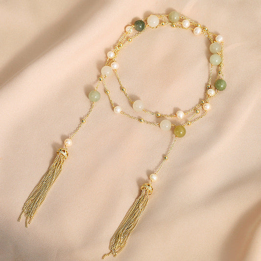 Collier Happy Summer en véritables perles d'eau douce