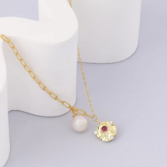 Collier Meteor Trail en argent massif S925 avec perles baroques authentiques