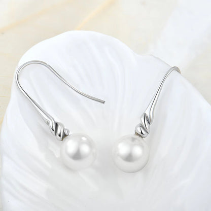 Genuine Freshwater Pearl S925 Silver Twist Earrings