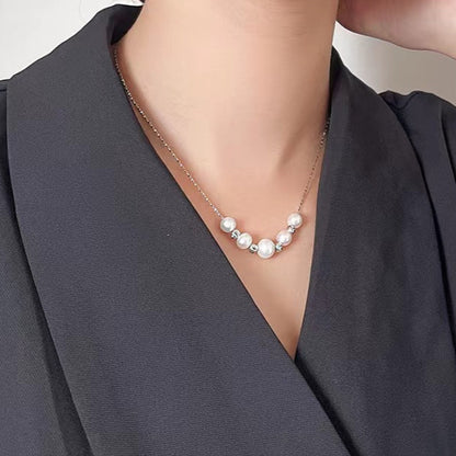 Collar del destino de plata maciza S925 con auténtica perla de agua dulce