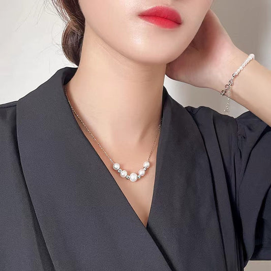Collier Destiny en argent massif S925 avec véritable perle d'eau douce