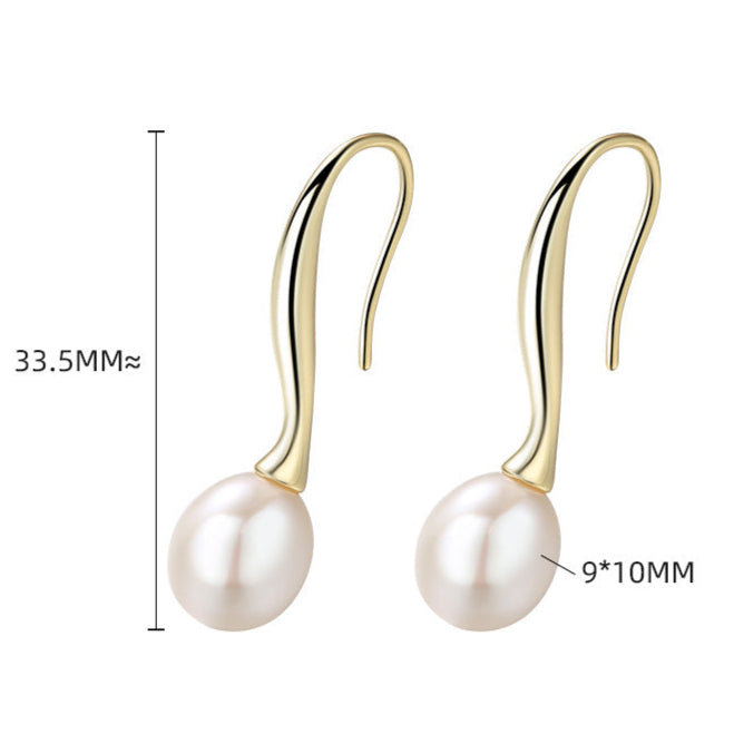 Boucles d'oreilles œil de mer en argent massif S925 avec véritable perle d'eau douce