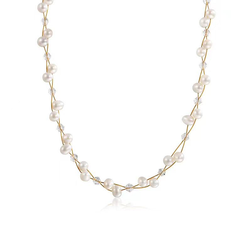 Collar de perlas de agua dulce genuinas de Marlais