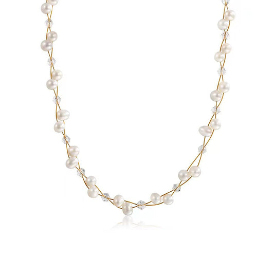 Collar de perlas de agua dulce genuinas de Marlais