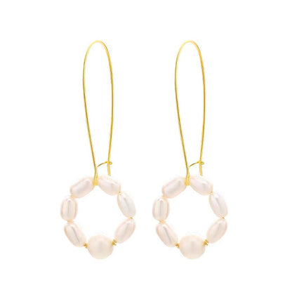 Genuine Freshwater Pearl S925 Silver Swaying Lily Earrings