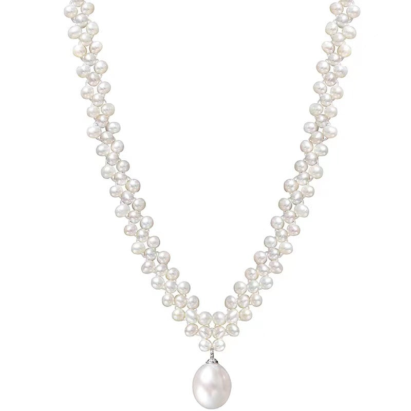 Collar Ratnakara de perlas de agua dulce genuinas