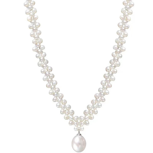 Collar Ratnakara de perlas de agua dulce genuinas