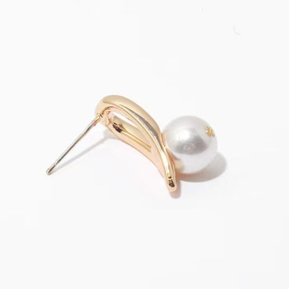 Genuine Freshwater Baroque Pearl Horseshoe Style Earrings