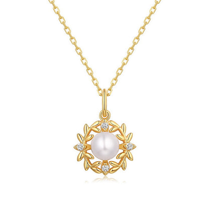 Genuine Natural Freshwater Pearl Olive Branch Pendant