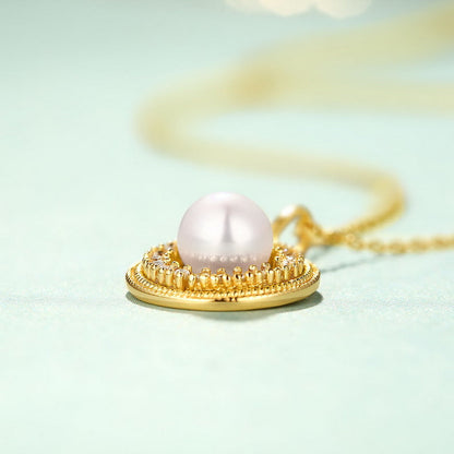 Colgante de la Diosa de la Radiancia con Perla de Agua Dulce Natural Genuina
