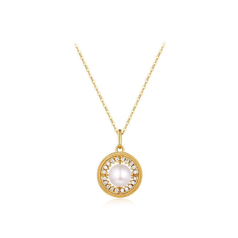 Colgante de la Diosa de la Radiancia con Perla de Agua Dulce Natural Genuina