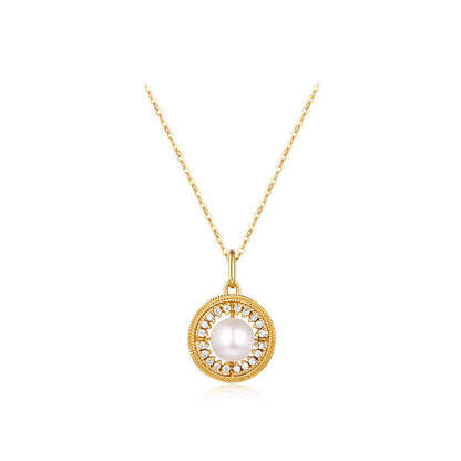 Colgante de la Diosa de la Radiancia con Perla de Agua Dulce Natural Genuina