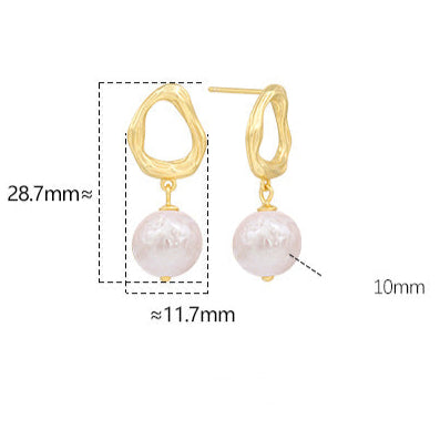 Genuine Freshwater Pearl S925 Silver Soul Teardrop Earrings