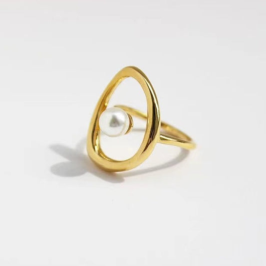 Véritable perle d'eau douce La bague unique