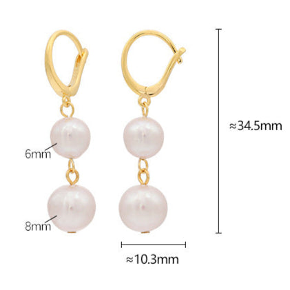 Genuine Baroque Pearl S925 Sliver Rain Earrings
