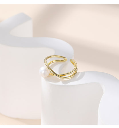 Genuine Freshwater Pearl S925 Silver God's Eye Ring