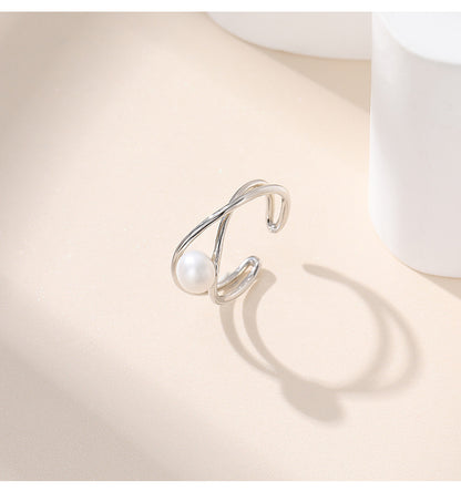 Genuine Freshwater Pearl S925 Silver God's Eye Ring