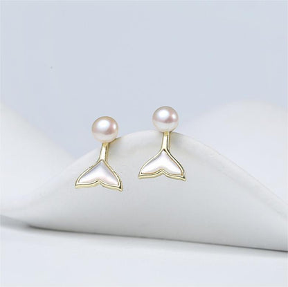 Boucles d'oreilles sirène en perles d'eau douce véritables