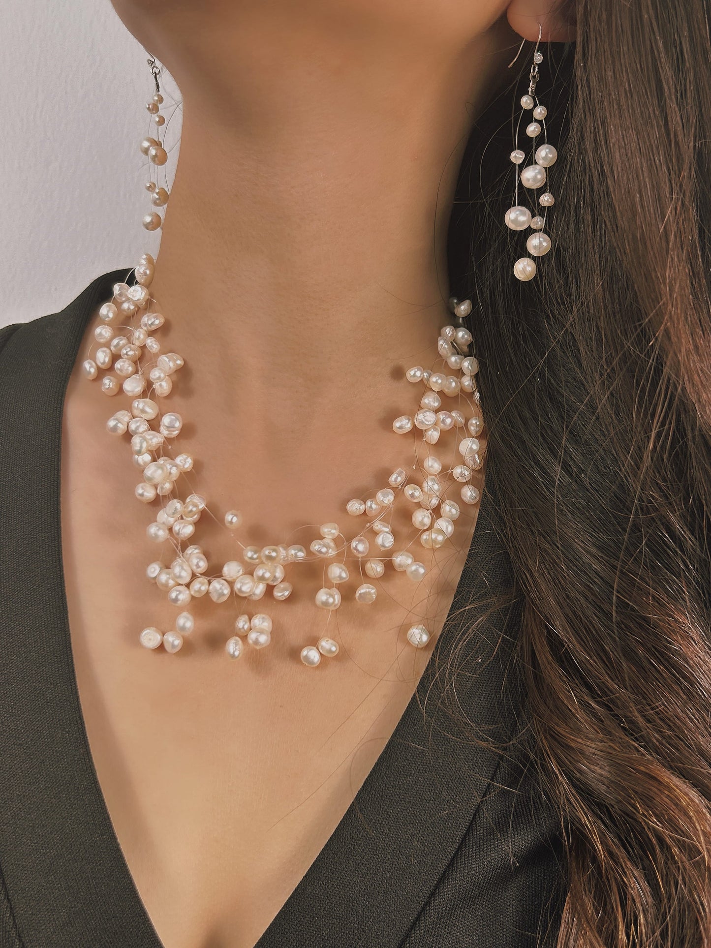 Genuine Freshwater Baroque Pearl Firework Earrings