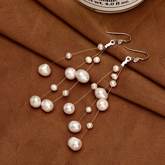 Genuine Freshwater Baroque Pearl Firework Earrings