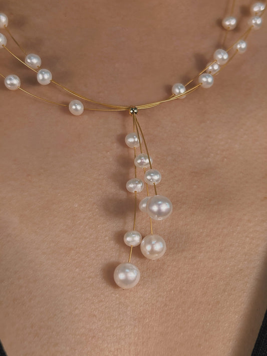 Genuine Freshwater Pearl Feu D'artifice Fun Necklace