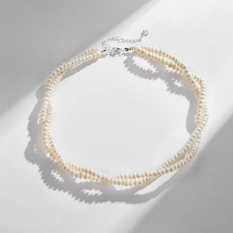 Collar con cuentas de perlas de agua dulce auténticas