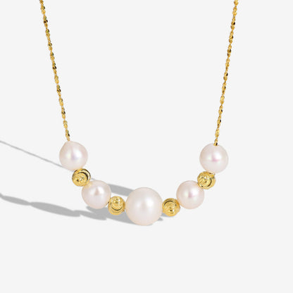 Collar del destino de plata maciza S925 con auténtica perla de agua dulce