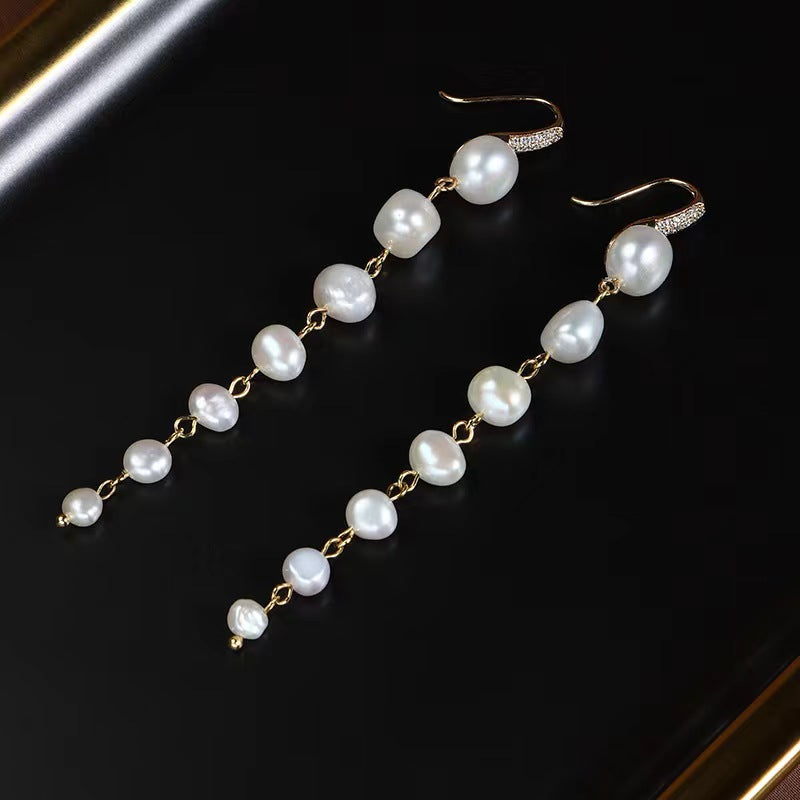 Pendientes Dream Tears de perla de agua dulce genuina