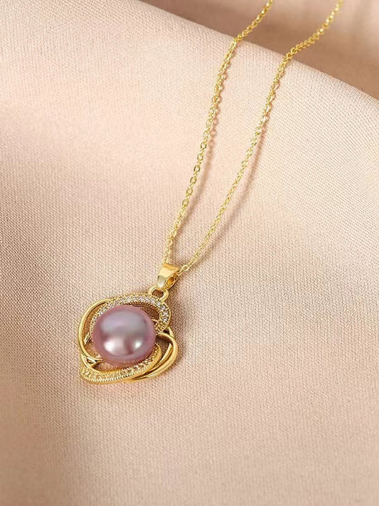 Collar de rosas con perlas de agua dulce genuinas