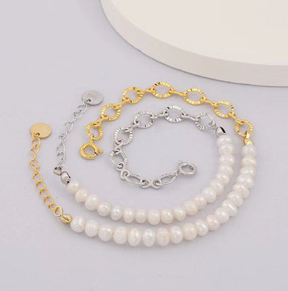 Genuine Freshwater Pearl S925 Silver Goddess Bracelet