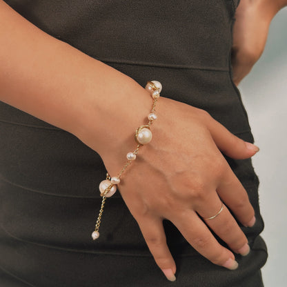 Bracelet Diana en véritables perles d'eau douce baroques