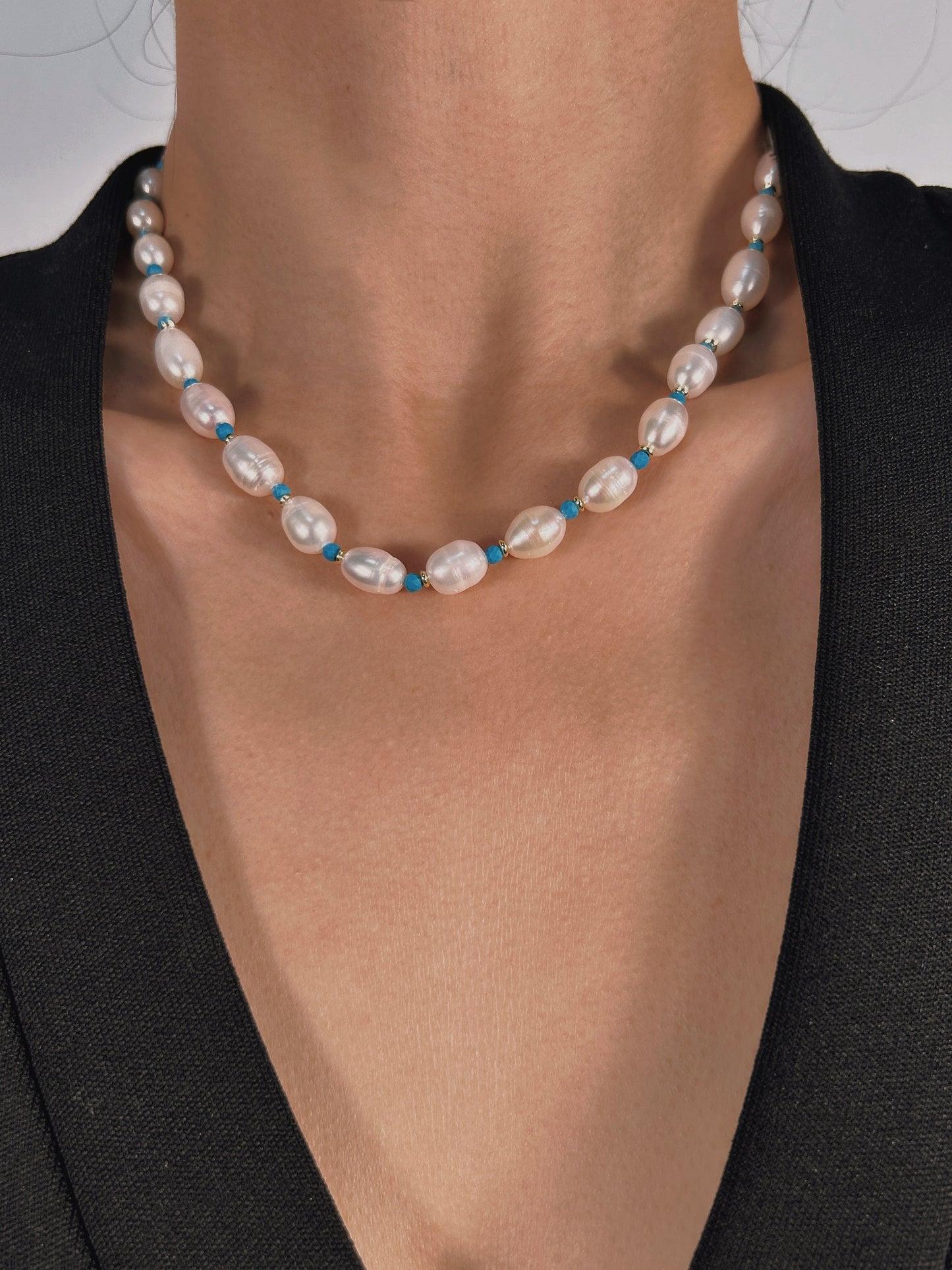 Genuine Freshwater Pearl Blue Wish Necklace