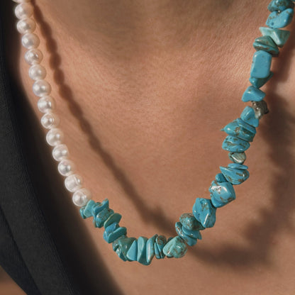 Genuine Freshwater Pearl Turquoise Necklace