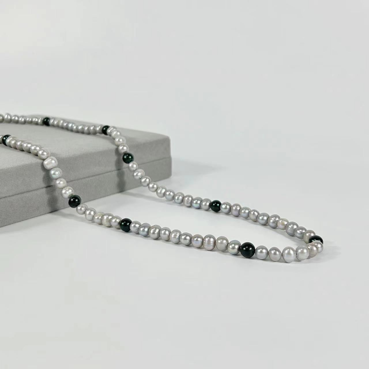 Collar de perlas de agua dulce auténticas en forma de lágrima de Tahití