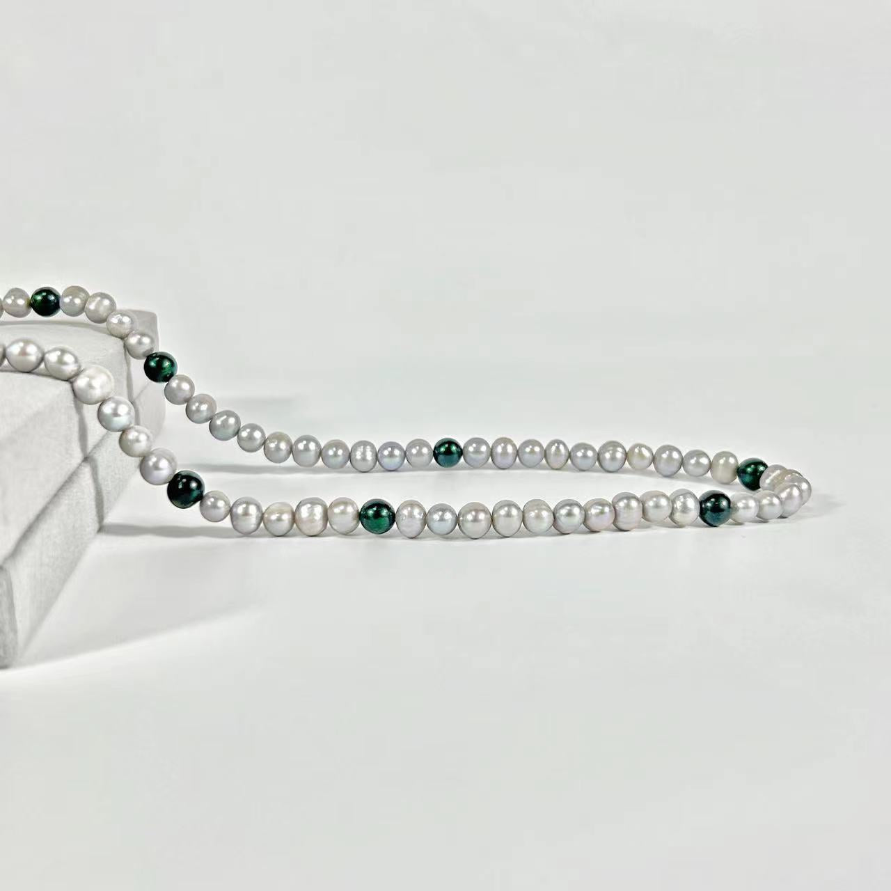 Collar de perlas de agua dulce auténticas en forma de lágrima de Tahití